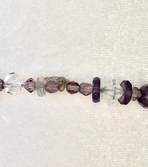 Estate Antique Czech Art Deco Plum Purple AB Geometric Crystal Necklace Artisan