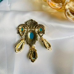 Antique Women’s Resin Gemstone Brooch Pin Anti glare Cheongsam Dress Corsage