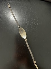 Vintage Bracelet Silver Sterling Trademark Identity 7” ID Pendant