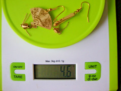 Vintage 1970s Enchanting Chinese Phoenix & Crane Etched Folding Fan Hook Earring