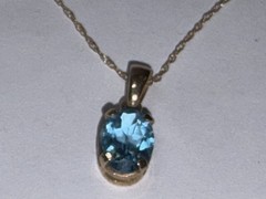 Vintage 10K Gold Blue Topaz Necklace And Matching Earrings So Pretty