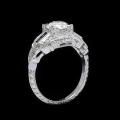 2Ct Art Deco Style Lab Created Diamond Engagement Wedding 14K White Gold FN Ring