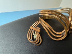 Vintage Renoir Rhythm Copper Cuff Bracelet And Earrings