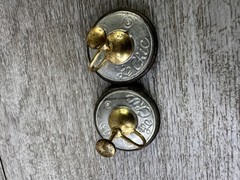 Vintage Le Chic Button Screw Back Earrings Ornate Floral Design Antiqued Silver