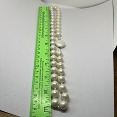 Vintage Signed Japan 12mm Faux Pearl Bead 22” Necklace (8338)