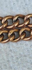 Antique 9K Yellow Gold Curb Chain Bracelet Padlock Edwardian