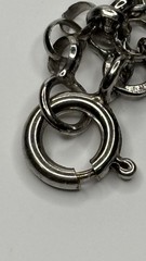 Vintage Sterling Silver Filigree Medallion Pendant Rolo Chain Necklace