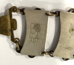 Vintage Artisan Adaya Link Bracelet Mosaic Seed Beads Crystal Beaded 7 inches