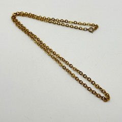 Vintage Gold Tone Rolo Link Chain Necklace 24″ Round Links Spring Ring Clasp 24″