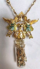Vintage RARE HTF Retired Kirks Folly Angel Folly Dust Necklace/Pin w/Box 36″