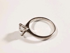 VINTAGE 925 STERLING SILVER SOLITAIRE DESIGN CZ SIZE 7 RING 2.0g