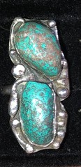 Native American Turquoise Sterling Silver Ring Old Pawn Antique Navajo 7.5