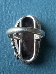 Vintage Latvia Baltic Amber .925 Sterling Silver Ring Size 7.75”