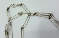 Artisan Crafted SS 925 Triple Heart & Unique Paper Clip Link 24” Chain Necklace