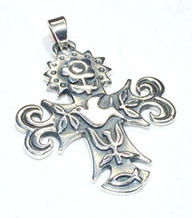 Vintage Unisex Sterling Silver James Avery La Primavera Cross With Dove 1.06″