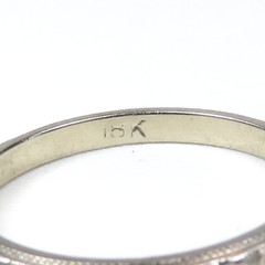 Antique Art Deco Wedding Band 18K White Gold Ring Size 4.5 UK-I Width 1.77 MM