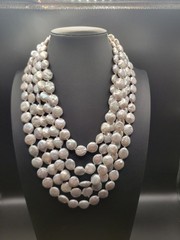 10mm Platinum 5 Strand Keshi Pearl Necklace 18 – 23 Outstanding Luster
