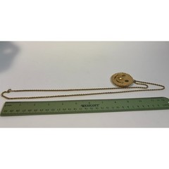 Vintage Pendant Necklace Gold Tone Smiley Face Rhinestone Eyes 28 in Convertable