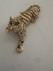 Vintage Trifari Tiger Brooch Pin ~ Signed 3.25″