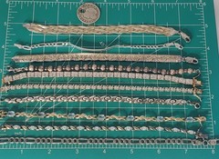 Vtg Sterling Silver Gold Tennis & Chain Bracelets Lot of 10 Diamond CZ Topaz