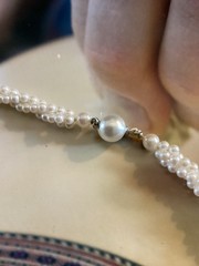 Vintage Twisted Three Strand Faux Pearl Necklace 19”