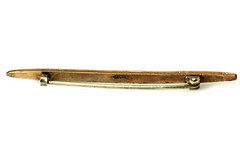 925 Sterling Silver Top Cubic Zirconia Vintage Bar Brooch 3.1 Grams (PEN5771)