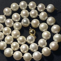Necklace Cultured Pearl 14k 9mm Ball Clasp Big Pearls 10mm To 11mm Big Pearls