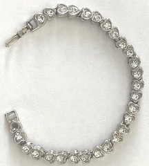Stunning Vintage Heart Rhinestone Bracelet Linked
