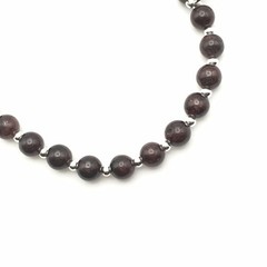 Silver Schark Handmade Sterling Silver & Garnet Toggle Necklace 20″ #98