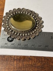 Vintage Signed Alpaca Large Silver Tone Pendant & Brooch 2in Wide X 2.5in Long