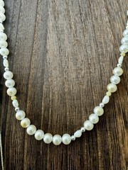3 Vintage Lady Remington LR Faux Pearl Gold Tone Necklaces
