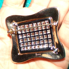 MINTY!! signed Crown Trifari rhinestone pin with all channel set stones–SALE