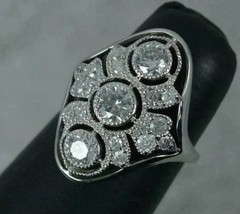 2.20Ct Art Deco Style Lab Created Diamond Anniversary 14k White Gold Finish Ring
