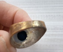 VTG Chinese Blue Cloisonne Enamel And Copper Ring Flowers Leaves Stems Sz 7