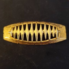 Statement JJ Brooch Pin Modern Contemporary Brushed Gold Tone MCM J Jonette EUC