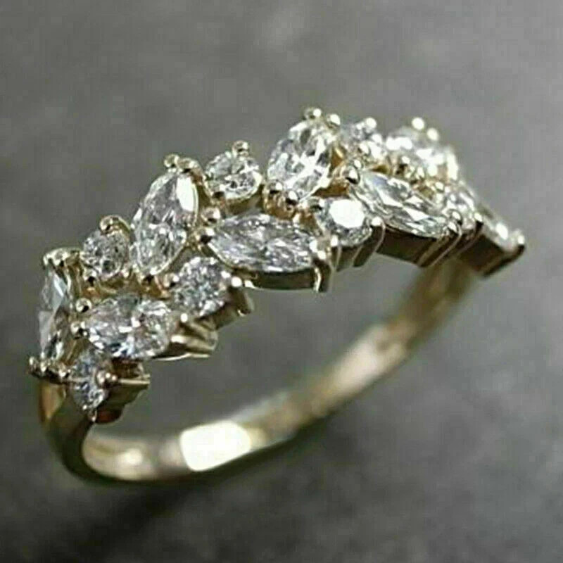 1.50 Ct Lab Created Marquise Diamond 14k Yellow Gold Finish Wedding Band Ring