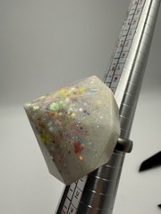 BIG Confetti Resin/Lucite Cocktail Ring Silver Tone Size 8.5 Can Adjust Smaller