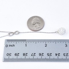 Vintage Sterling Silver 925 Lariat Infinity Crystal Drop Necklace 15.5″-17.5″