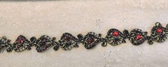 Vintage Hollycraft COPR 1953 choker and bracelet set. Rhinestones, Faux pearls
