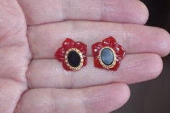 Carnelian Carved Flower 15MM Jackets For Studs Use With Any Stud Bridal Shower