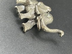 Hobe Tusked Silver Tone Elephant Brooch