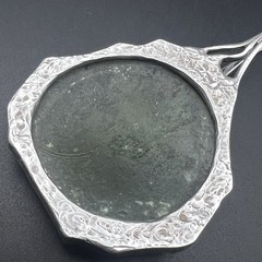 Uri Ramot Sterling Silver Ancient Roman Glass Modernist Pendant 3.25″ 39g