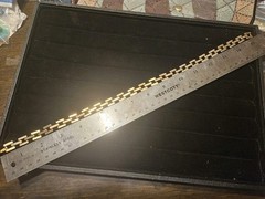 Vtg 80’s Necklace 15.5 In Gold Tone Geometric Square Link Design Gift 18805