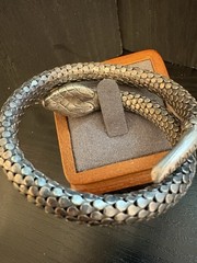 whiting & davis bracelet snake serpent sterling wrap mesh adjusts nice patina