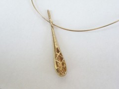 Dallas Prince Gold on Sterling Silver Modernist Marcasite Pendant Necklace