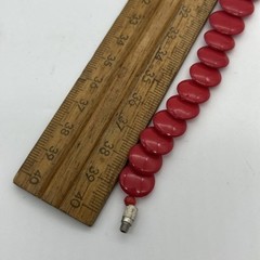 Retro Necklace Plastic Red Disc Bead Necklace Vintage Rockabilly 39cm