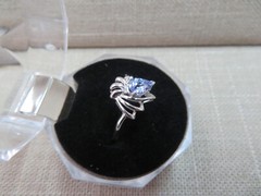 14K Solid White Gold Tanzanite Diamond Ring Size 6 – 1.71 G