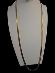 Vintage 80’s Brillant Goldtone Herringbone Necklace 30 In