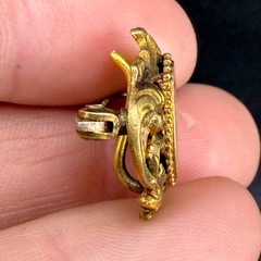Vintage Gold Filled Watch Fob Brooch Engraved Monogram “V”
