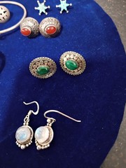 11 Pair Vintage Sterling Silver Earrings 1 Sterling Bracelet 58.1g